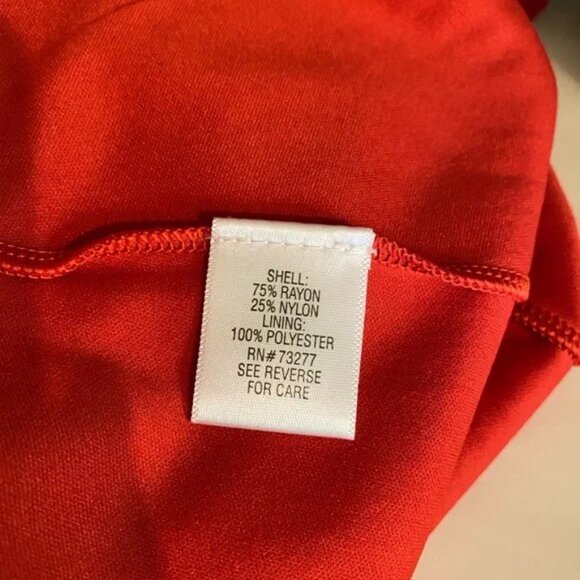 Elle Red/Orange Stretch Knit Lace Tank Dress with Ruffle Hemline Size S - Picture 7 of 9